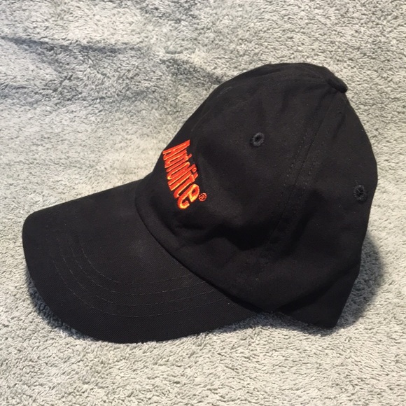 Autolite Advance Auto Parts black hat adjustable back strap full 6 panel cap - Picture 3 of 10